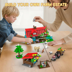 QHECTTY Farm House farmhouse-stables scene creates a bright, organized play space