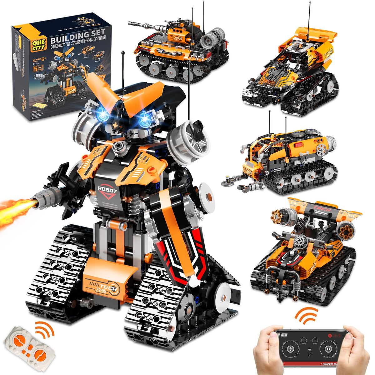 QHECTTY five-in-one remote car model promotes hands-on STEM learning and creative play.