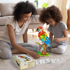 QHECTTY parrot flower building set child-assembly, promotes creativity and calm hands-on play