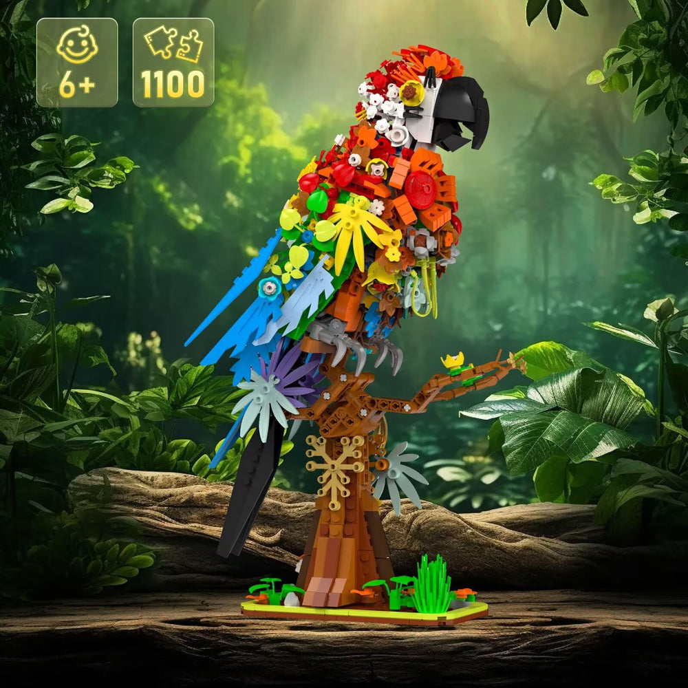 QHECTTY parrot flower building set detail flowers, vibrant petals and design