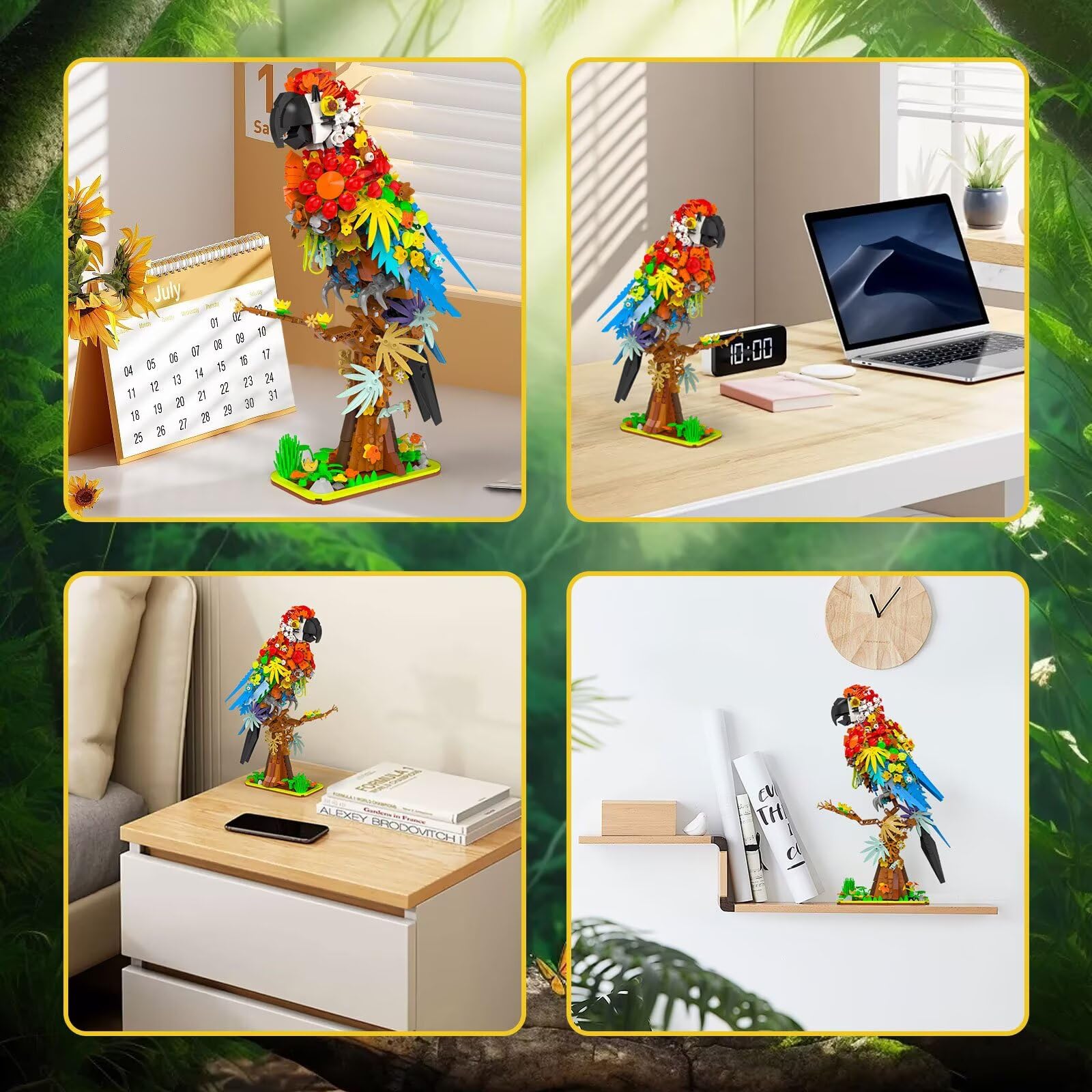 QHECTTY parrot flower building set instruction, easy assembly for kids and adults