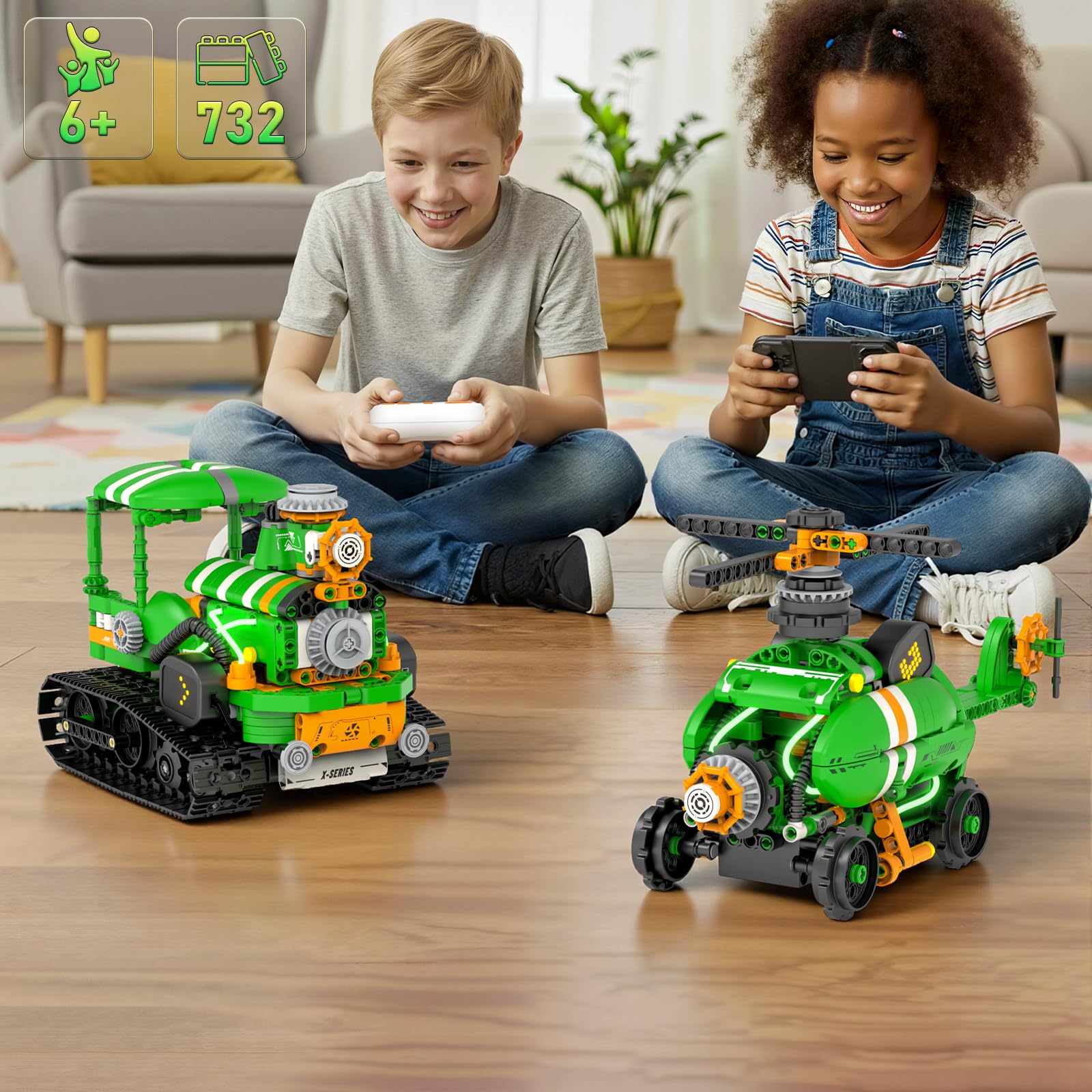 QHECTTY STEM building kit with 732 pieces supports teamwork and problem solving.