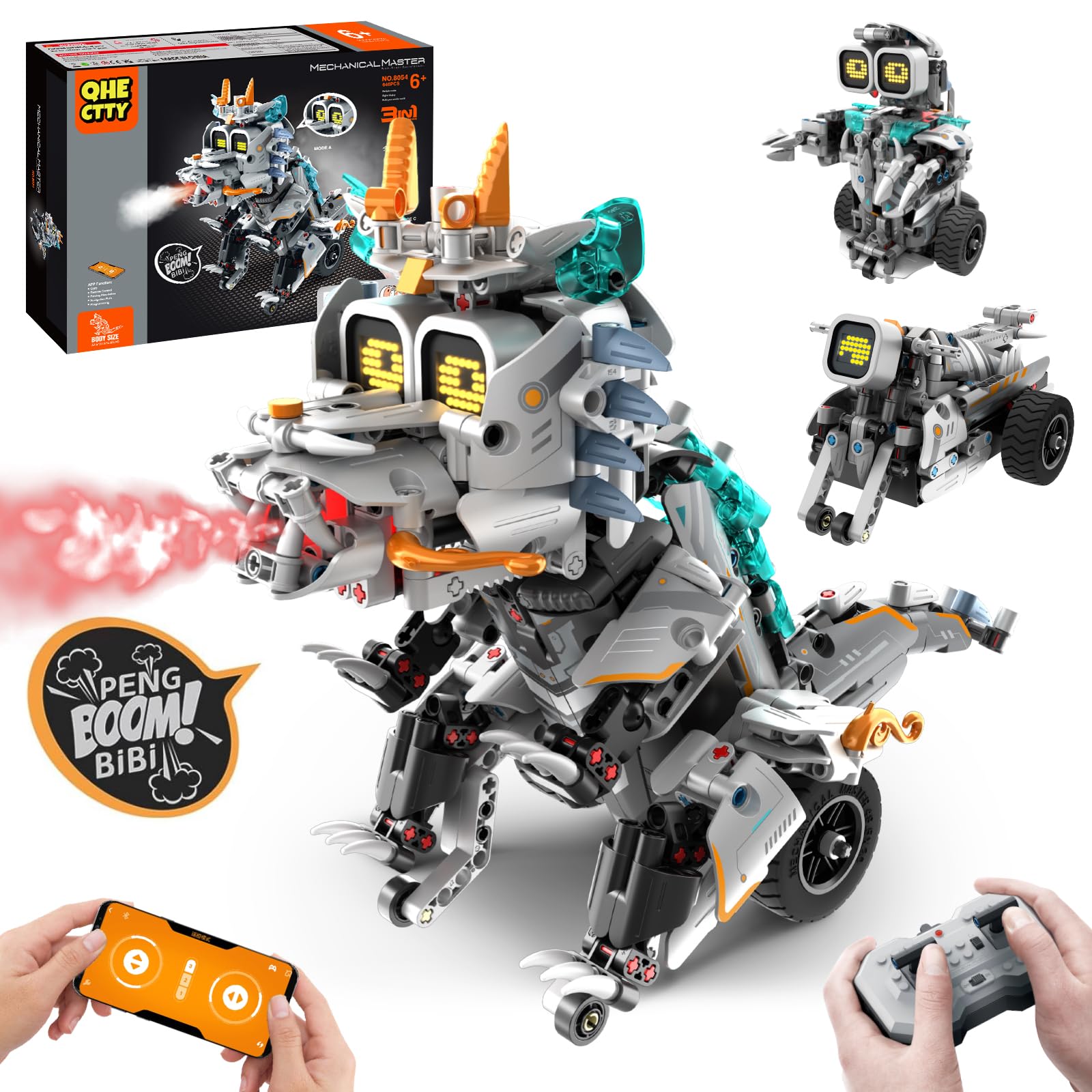 QHECTTY STEM dragon model assembly with durable blocks for creative play