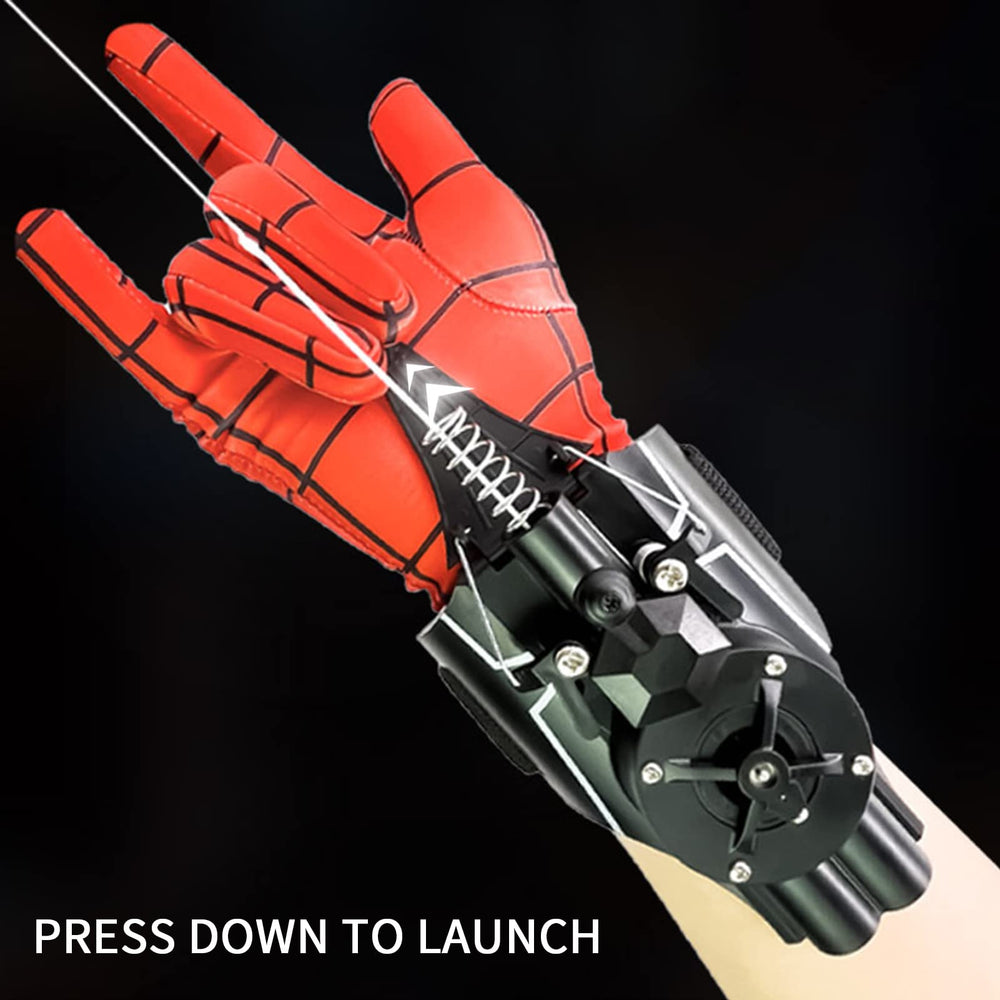 QHJIU Spider Web Shooter in action, priming and launching at eight feet