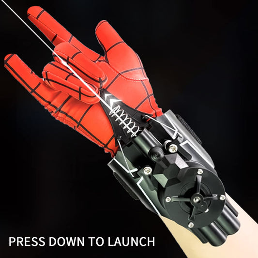 QHJIU Spider Web Shooter in action, priming and launching at eight feet