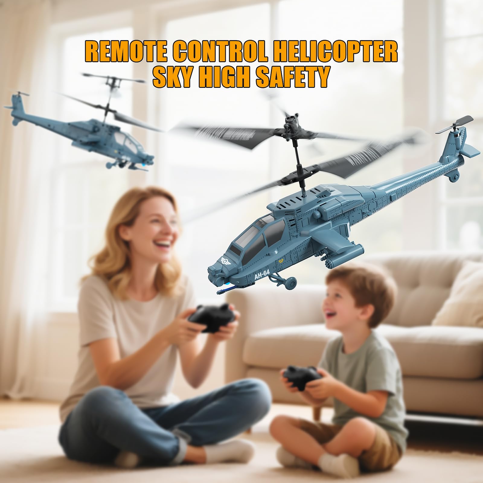 QI XING Apache RC helicopter with one-touch takeoff and landing
