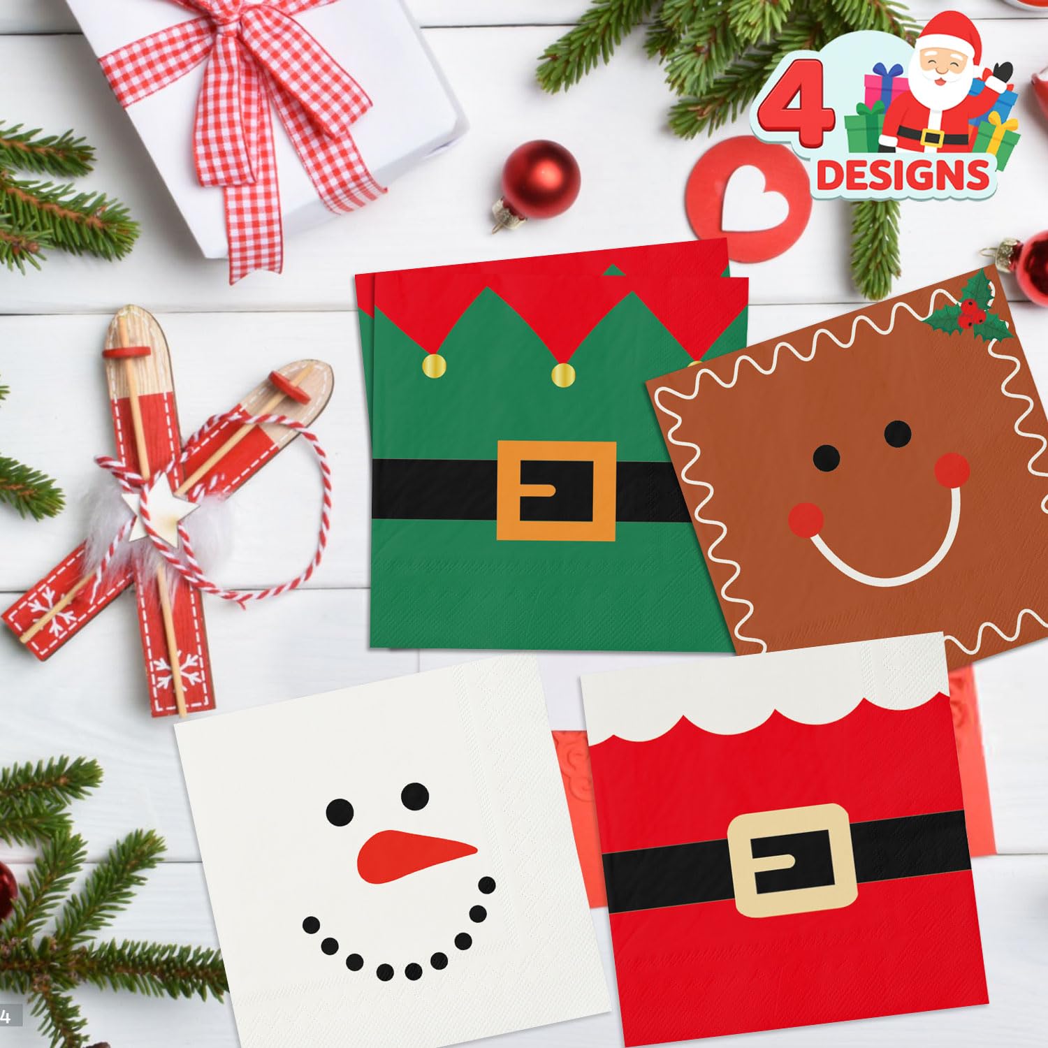 QIYANPAX Santa napkins bring whimsy to Christmas dinners