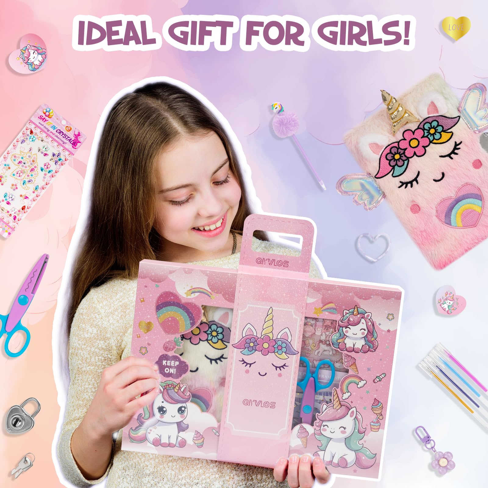 QIYVLOS complete kit enables kids to craft and personalize diaries.