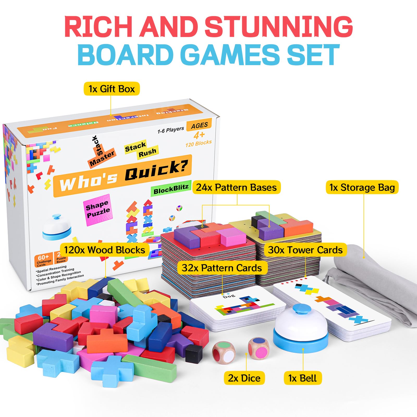 QianShouYan pattern cards inspire creativity as kids match shapes with blocks.