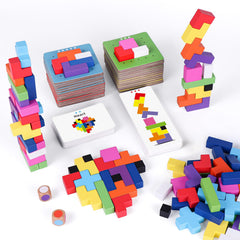 QianShouYan wooden blocks set with 120 pieces for engaging family gameplay.