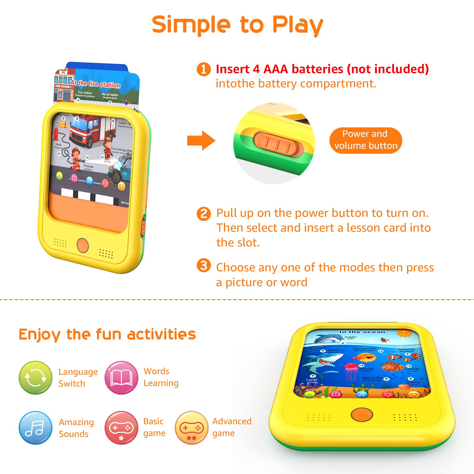 Qiaojoy 40-Themes Learning Cards image features diverse topics like alphabets and vehicles.