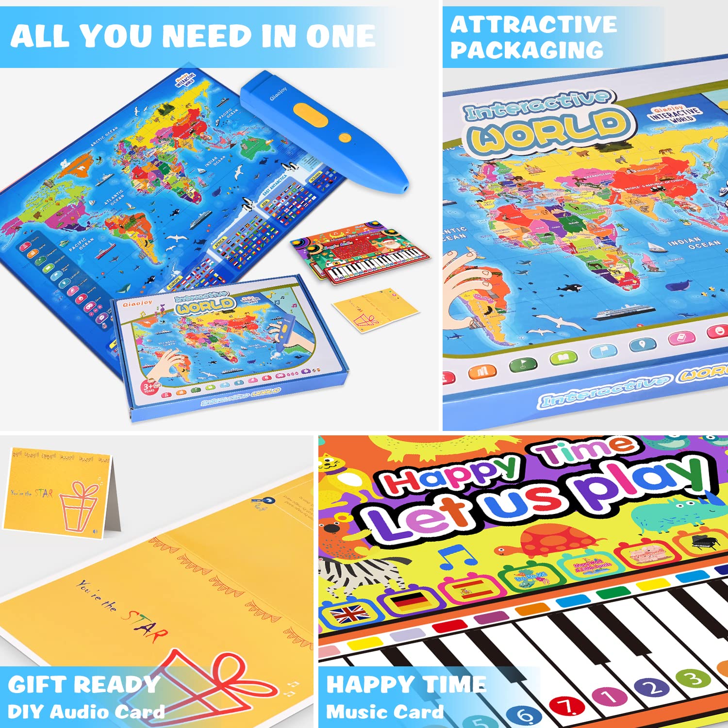 Qiaojoy educational map sparks curiosity about cultures and global places.