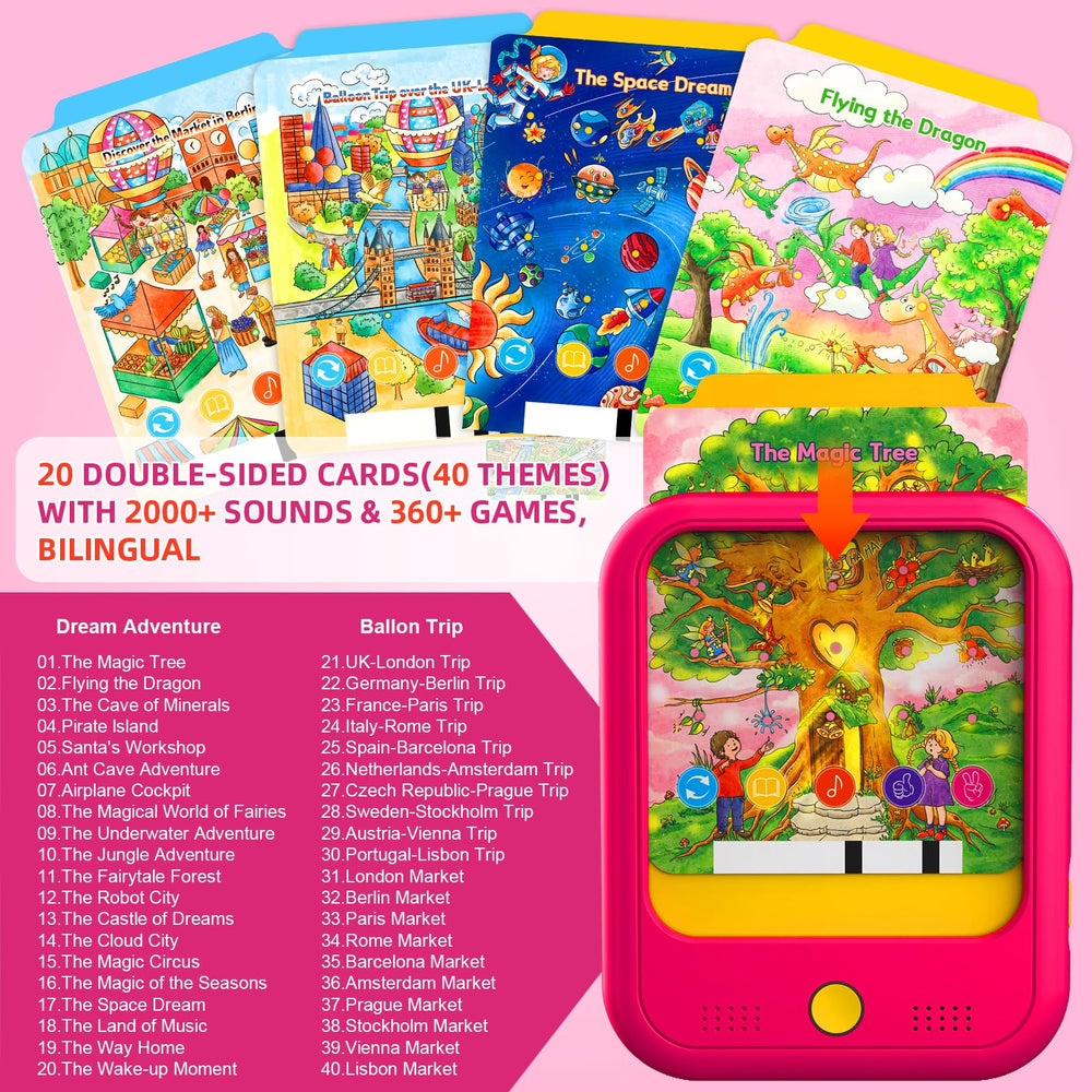 Qiaojoy Kids Learning Tablet dual-language learning supports English and Spanish exploration.