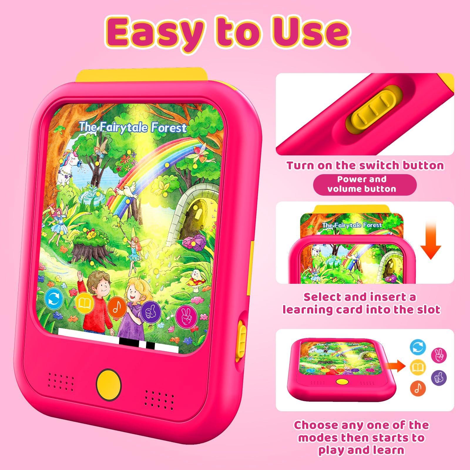 Qiaojoy Kids Learning Tablet durable-abs-material withstands daily toddler use.