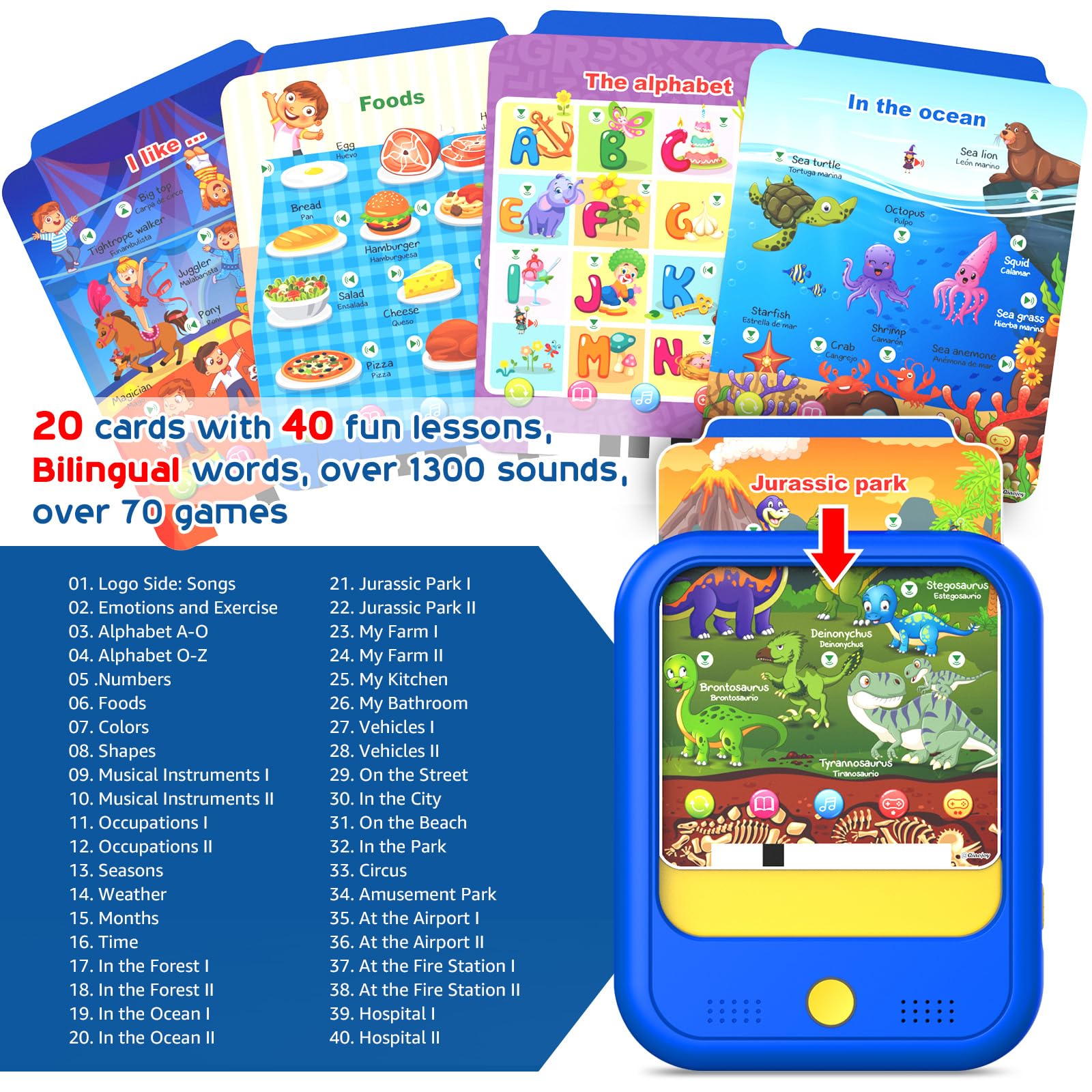 Qiaojoy tablet shows numbers for counting practice and number sense.