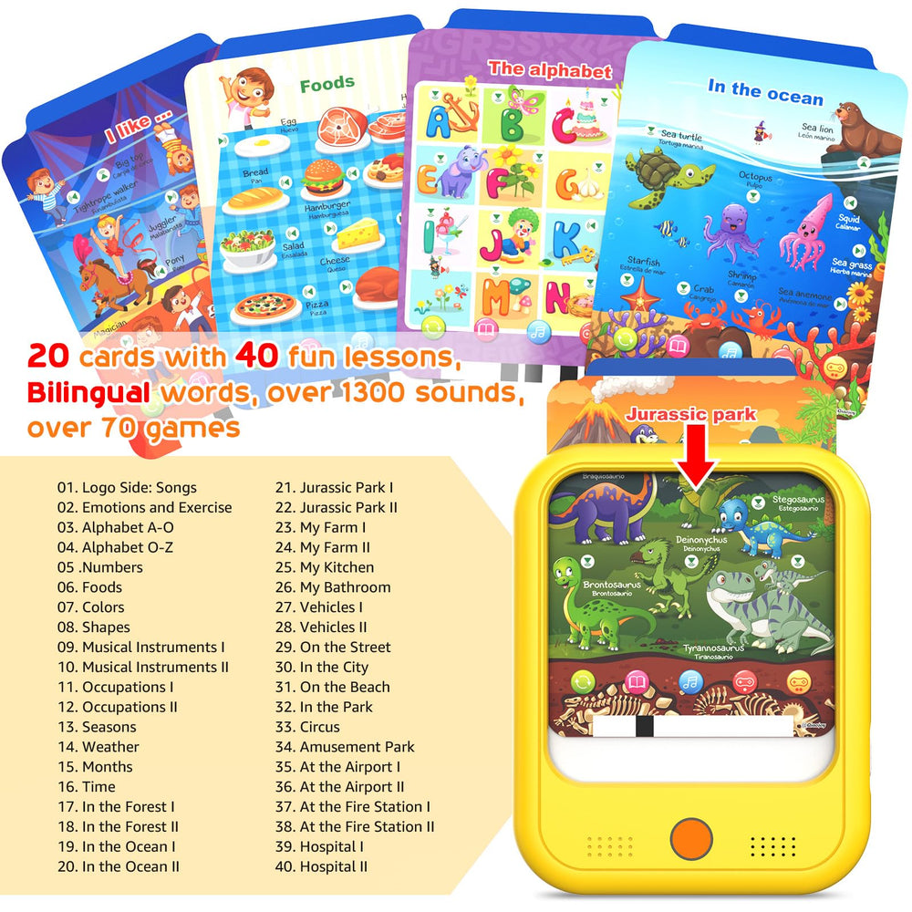Qiaojoy Kids Learning Tablet side view highlights portability for on-the-go learning.