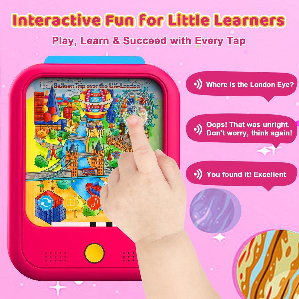 Qiaojoy Kids Learning Tablet words-sounds-games engages vocabulary through interactive play.