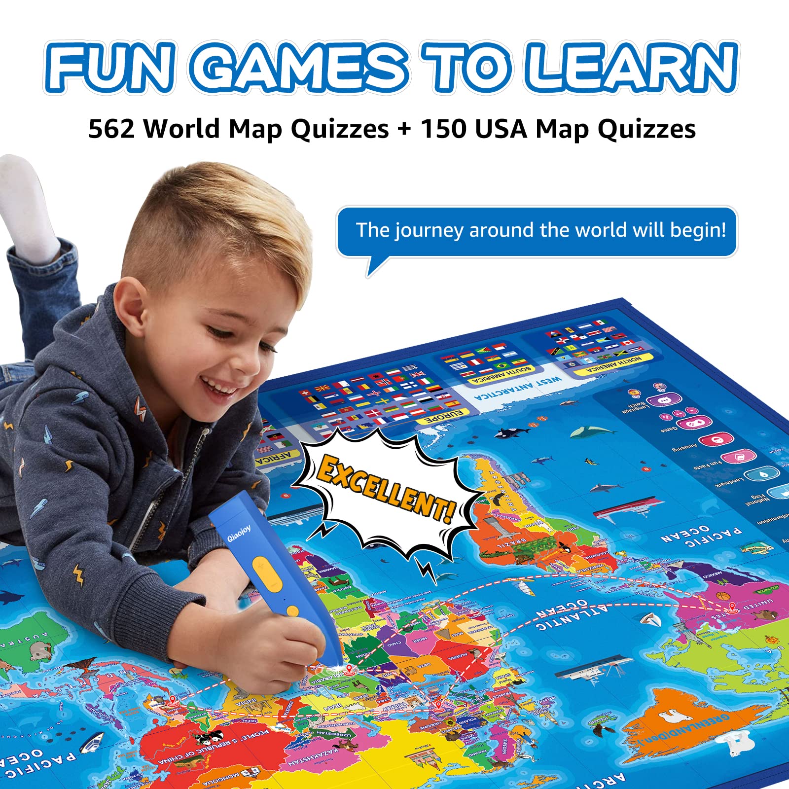 Qiaojoy quiz-games-learning offers three levels for age-appropriate challenges