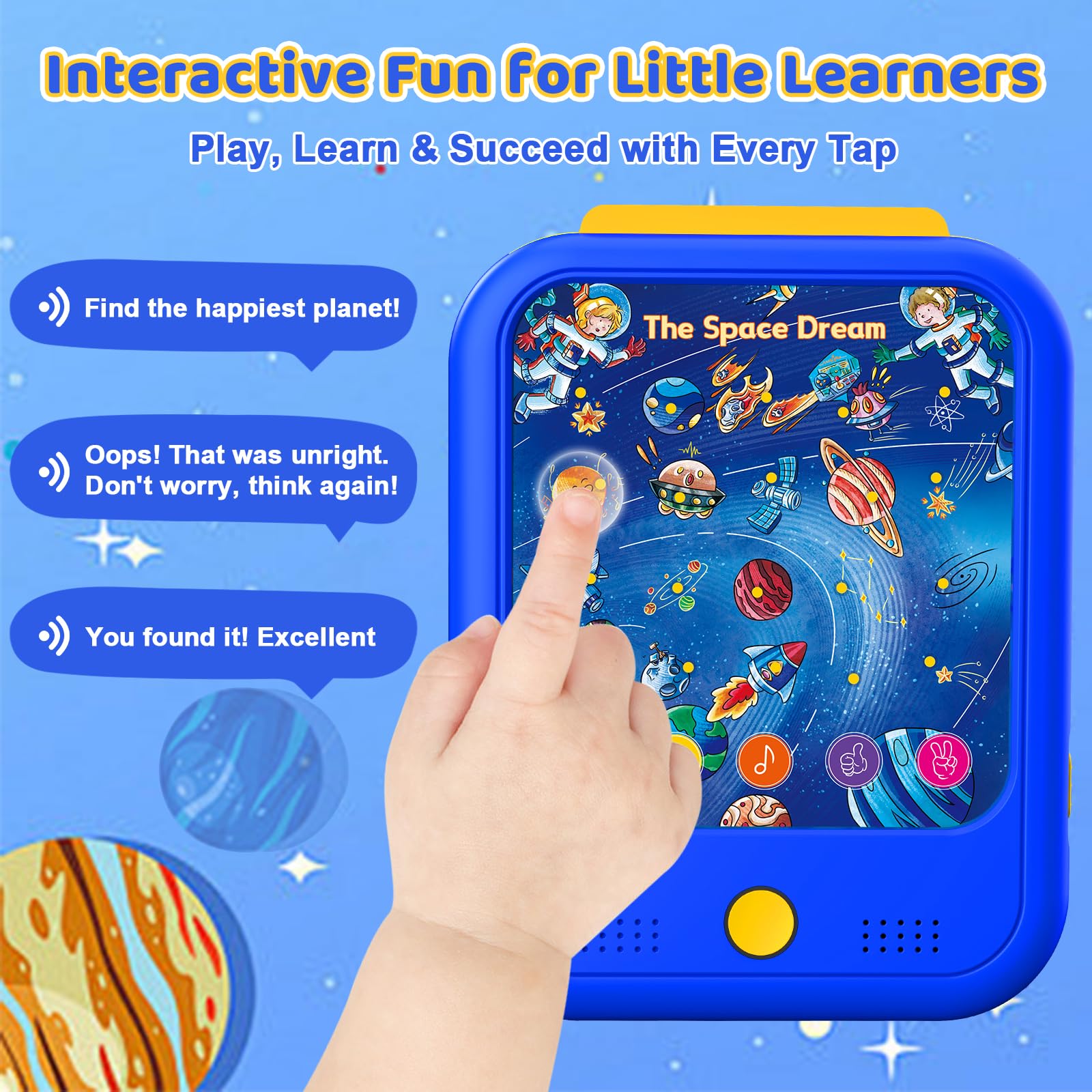 Qiaojoy interactive modes offer words, sounds, quizzes, and memory games.