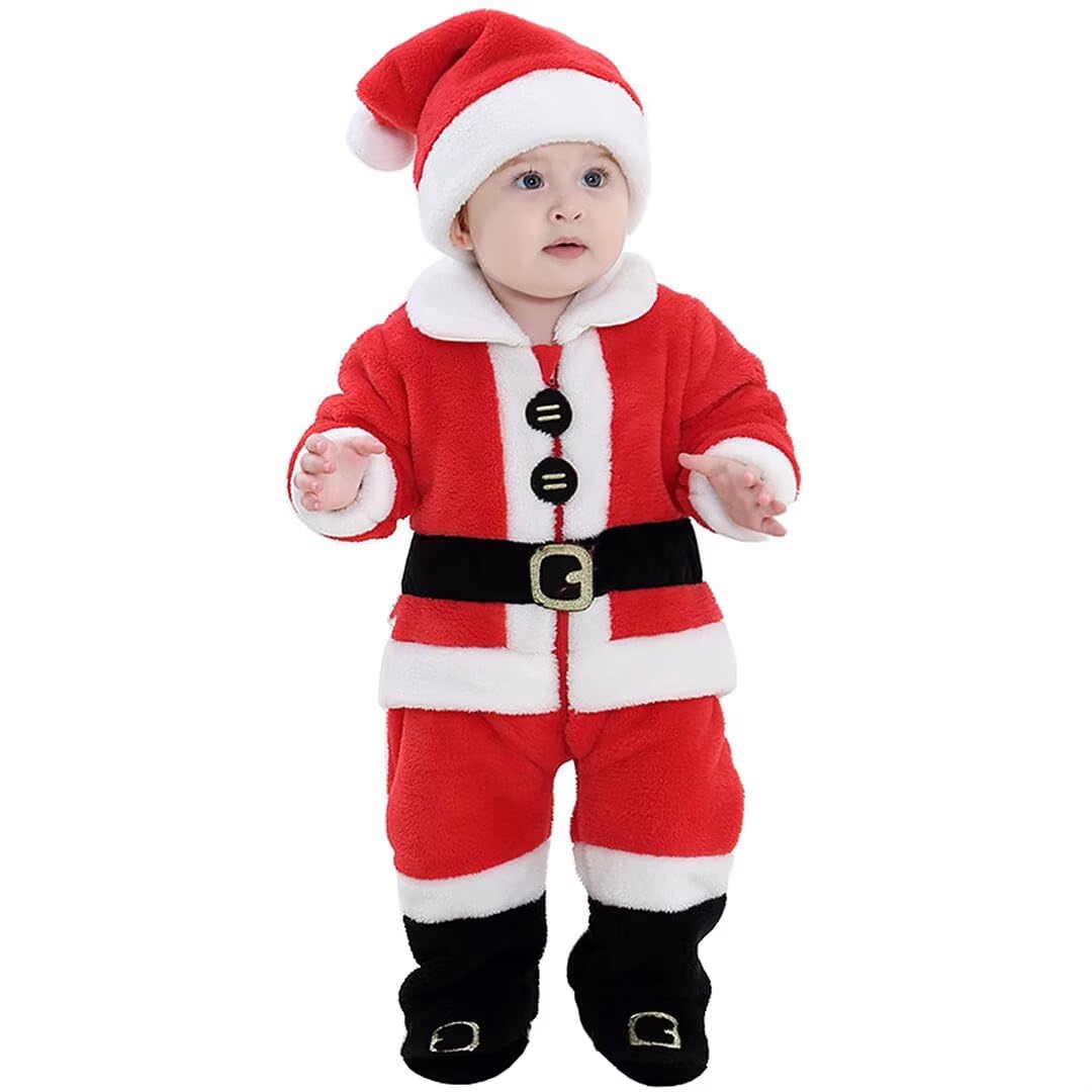 QIAONIUNIU baby Santa costume set for adorable holiday photos and playtime