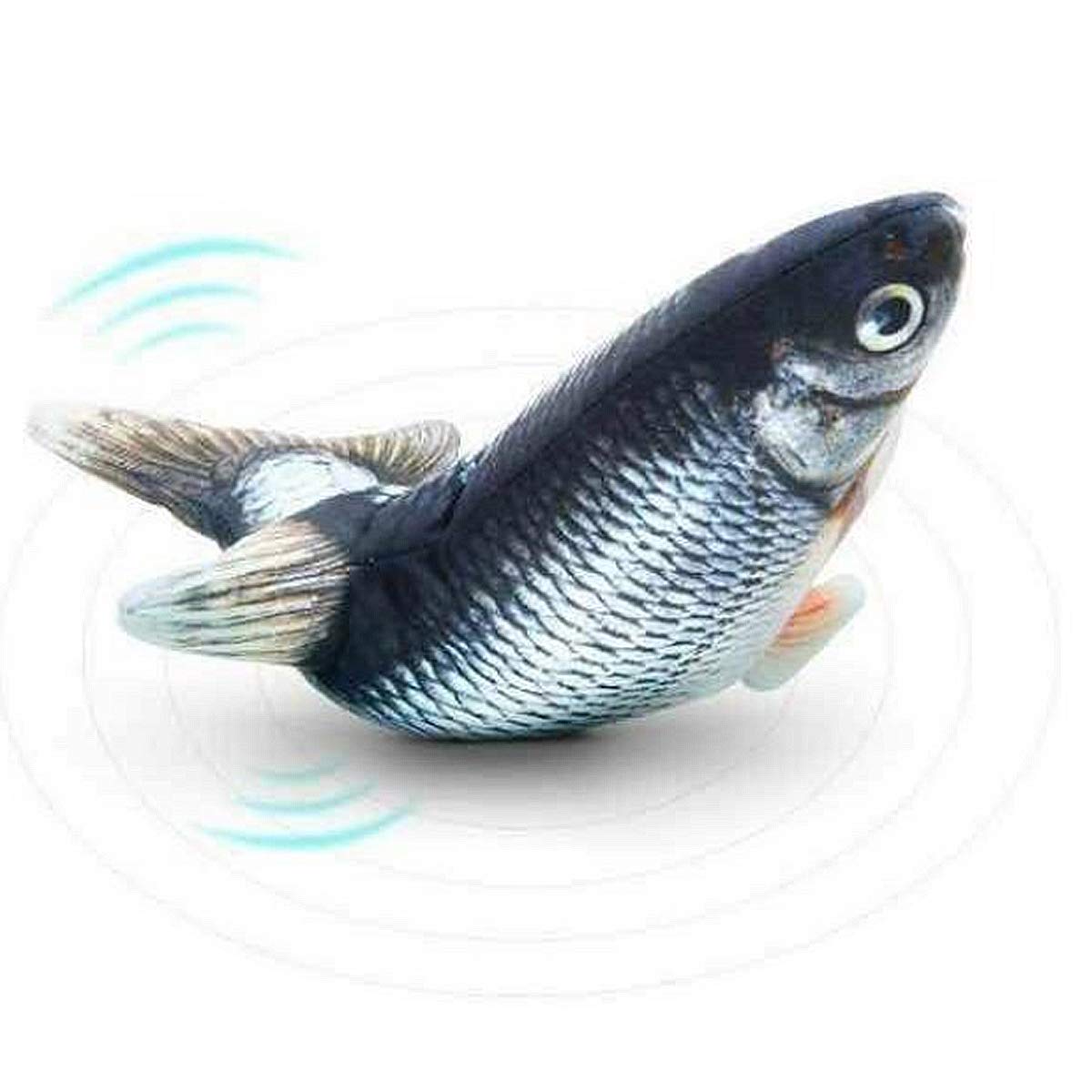 QIAONIUNIU electric moving fish toy front view for engaging, interactive play sessions.