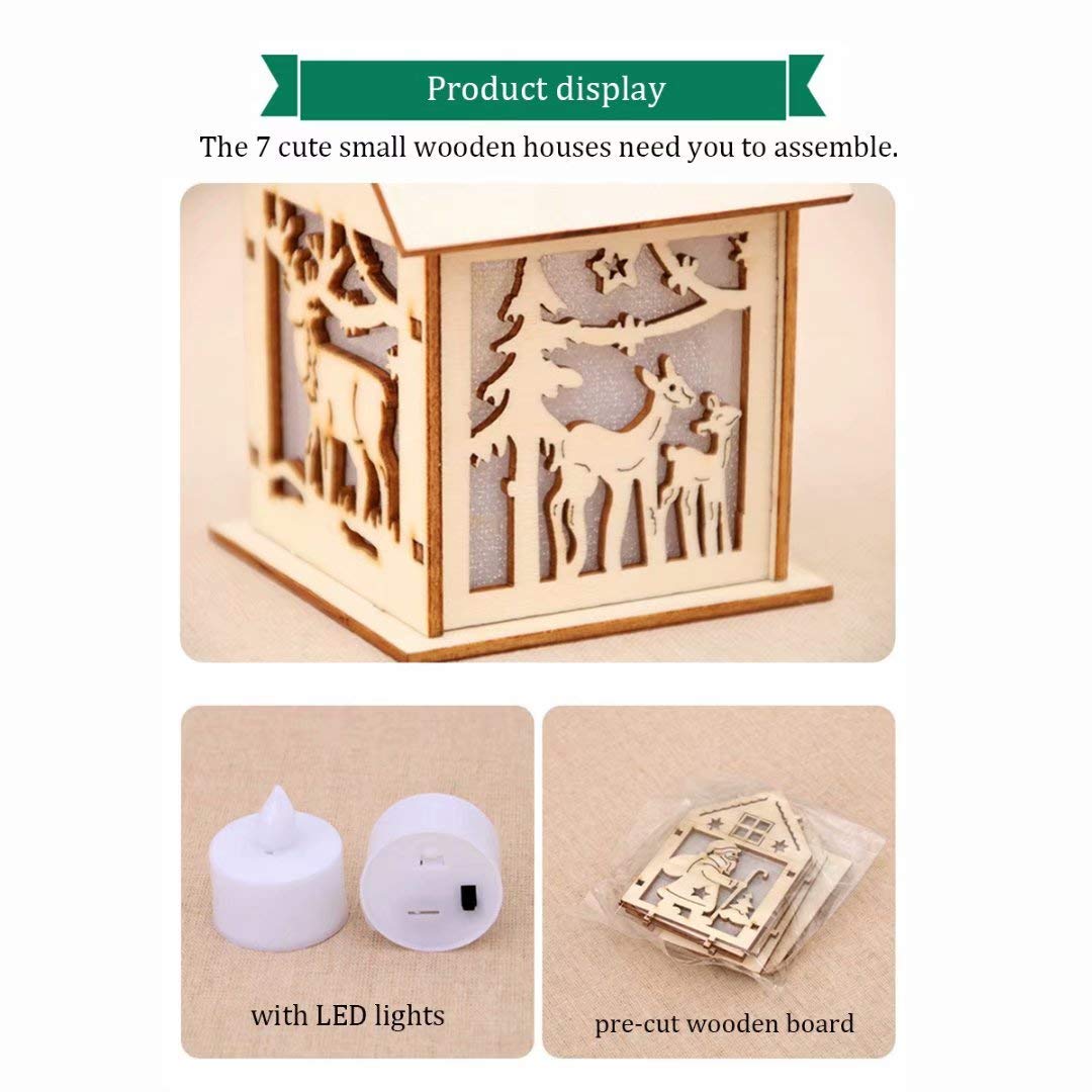 QIAONIUNIU kids assembling wooden houses for hands-on play.