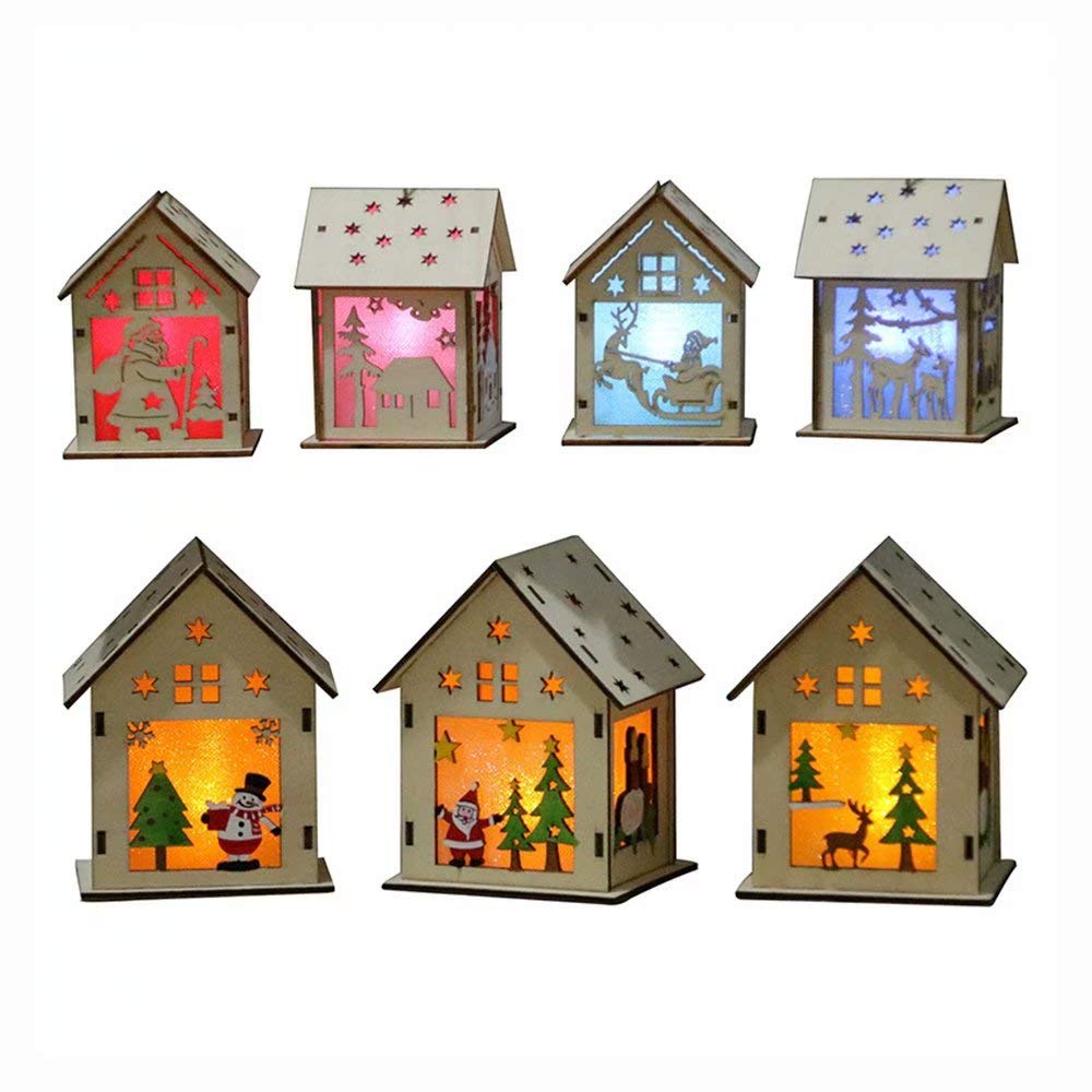 QIAONIUNIU wooden houses kit front view for creative home decoration.