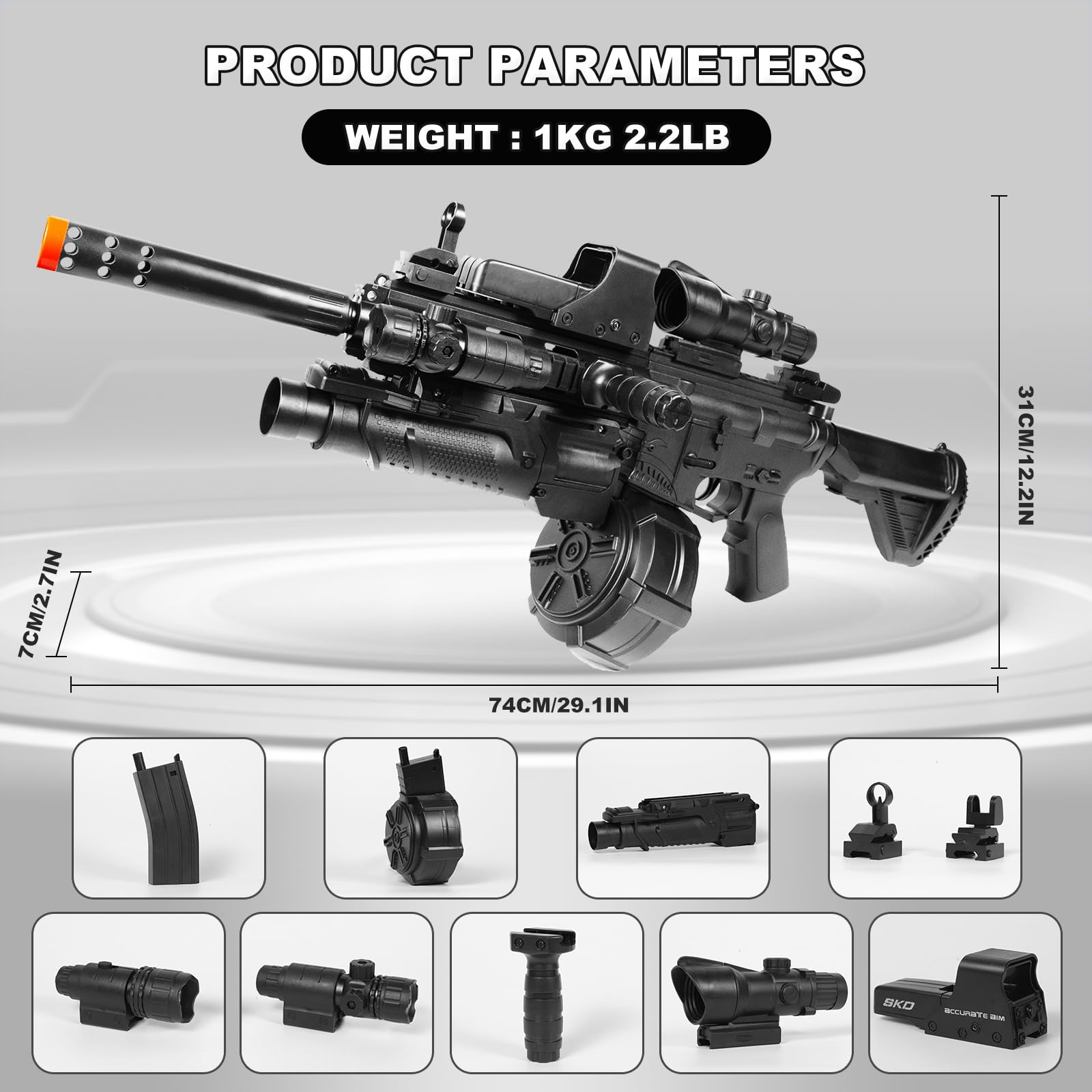 QicoociQ holographic sight model-non-functional adds visual flair for customization.