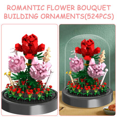 QIFUN Rose decorated flower in glass dome creates an elegant, lasting centerpiece.