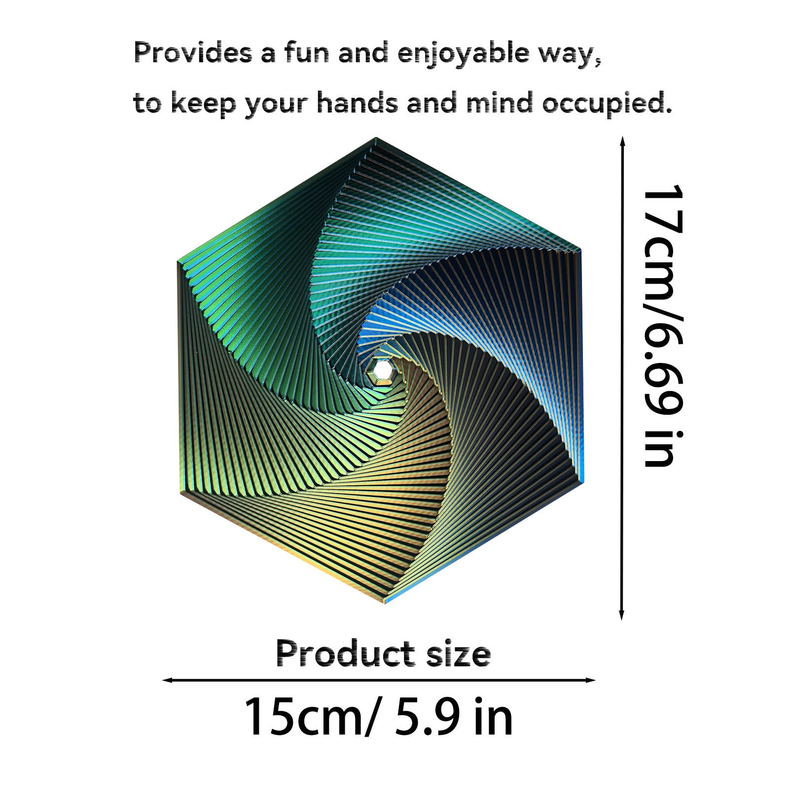 QIGGJJ Fractal Hexagon color splash and smooth surface for visual appeal.