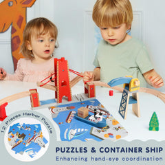 Qilay wooden train set compatible with major brands for seamless tracks