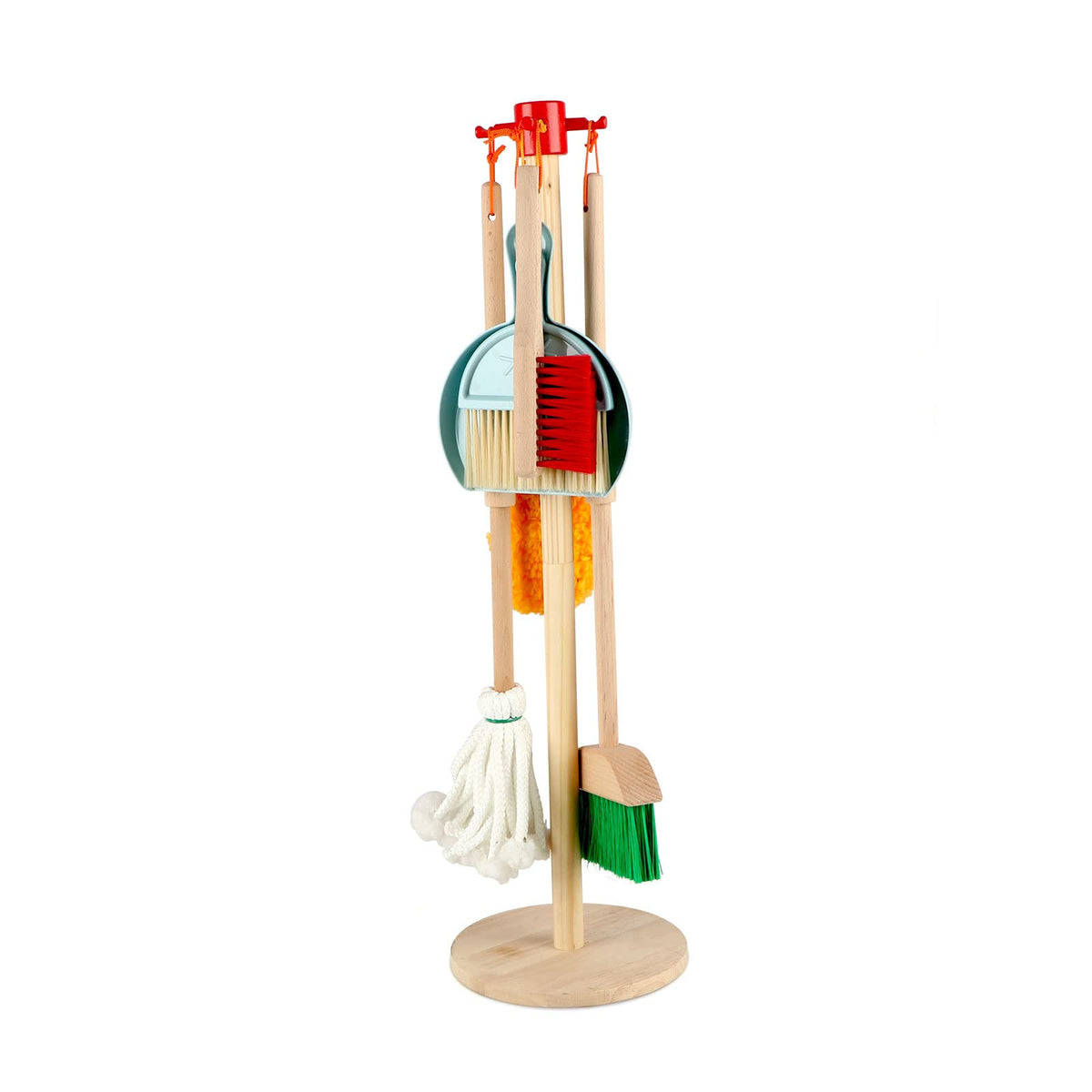 Qilay wooden broom from the kids cleaning set for realistic pretend play and fine motor skills.