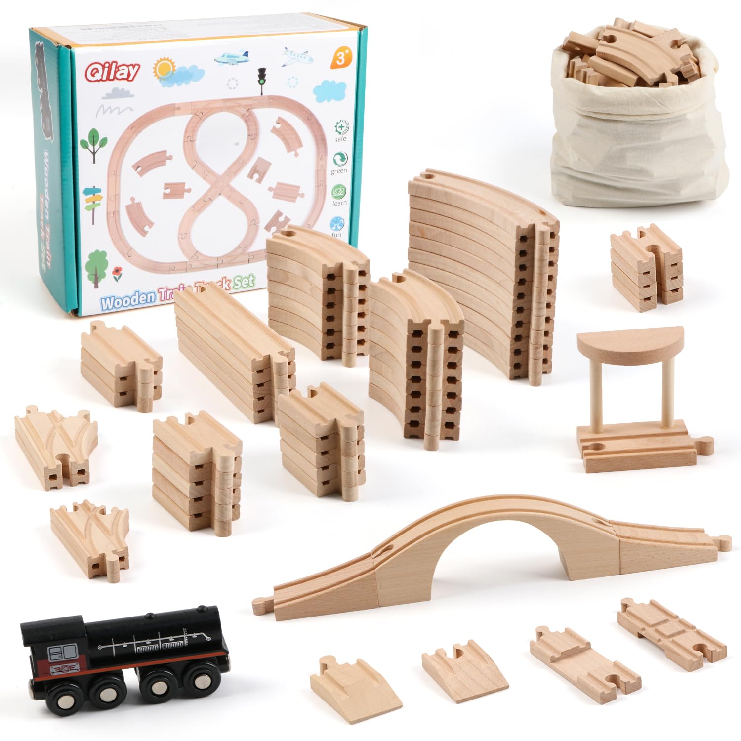 Qilay storage bag keeps pieces organized for tidy play and travel.