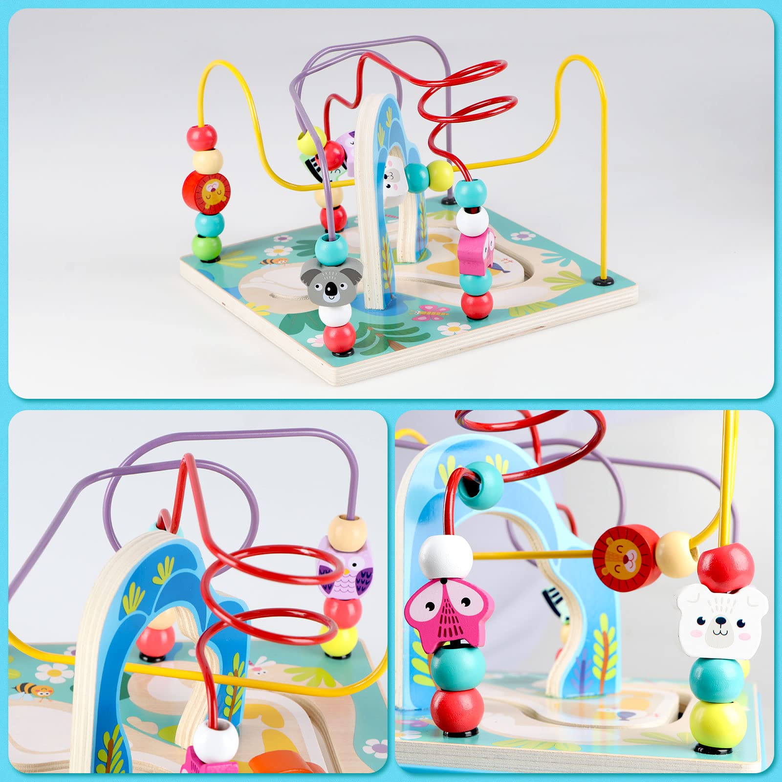 Qilay wooden activity cube with detachable top and bottom for easy storage
