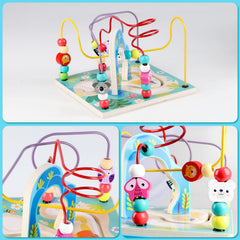 Qilay wooden activity cube with detachable top and bottom for easy storage