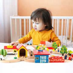 Qilay wooden tracks connection pieces promote creative layouts and problem solving