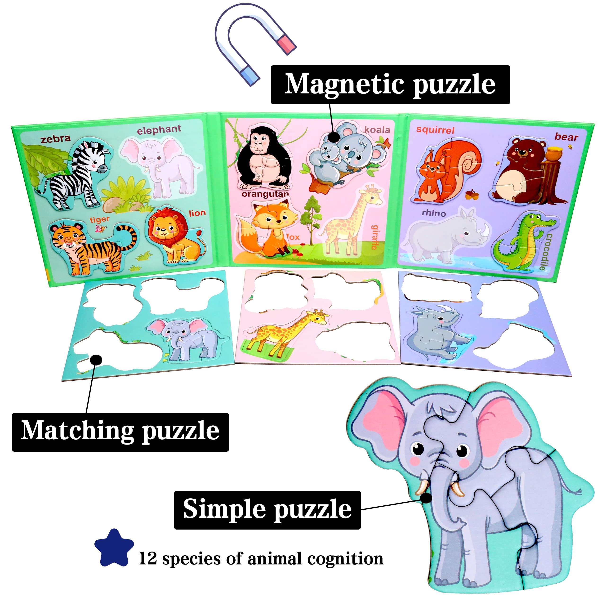 Qimumku magnetic puzzles cars designed for portable, quiet play during travel