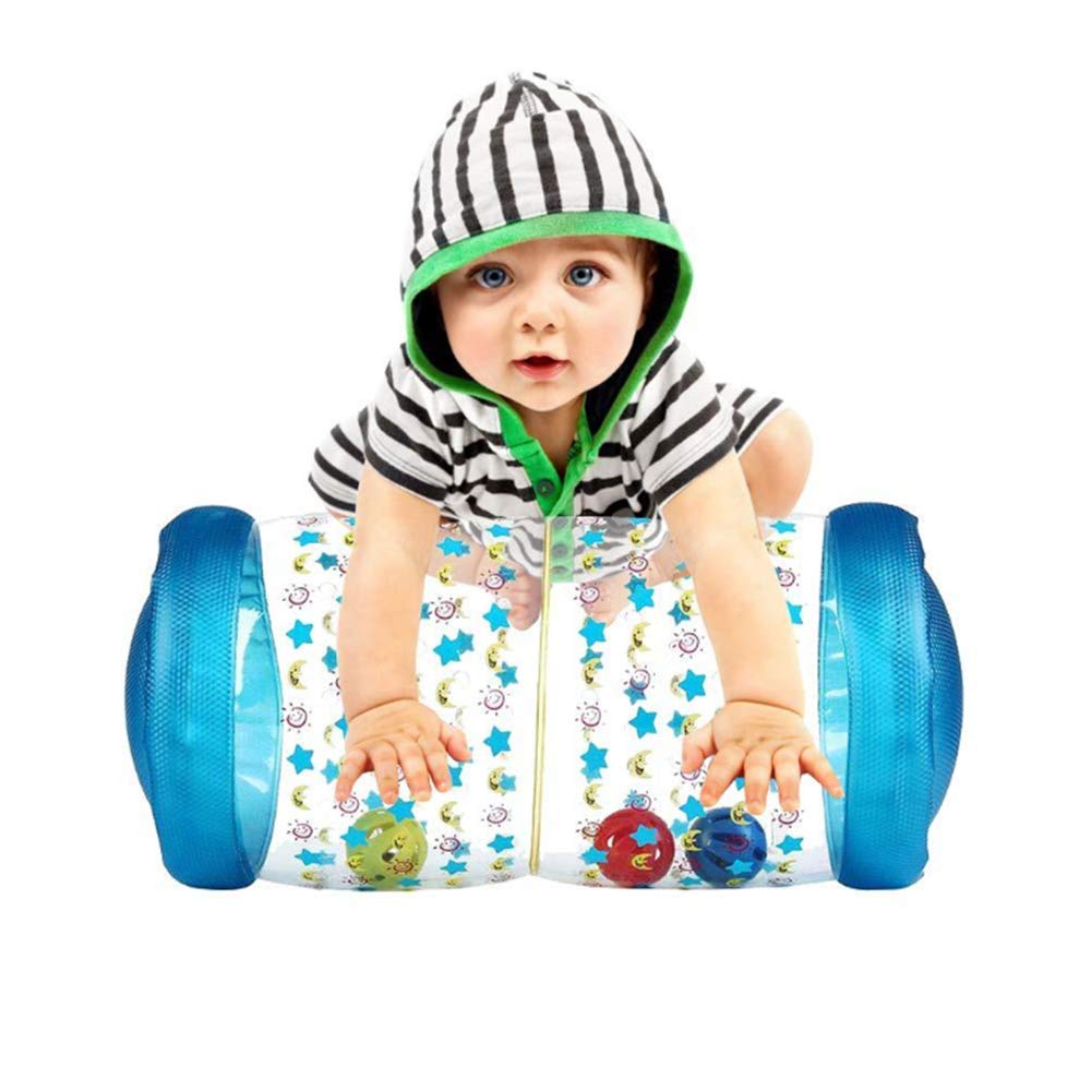 QINGBAO inflatable baby roller blue promotes safe crawling and coordinated leg movement.