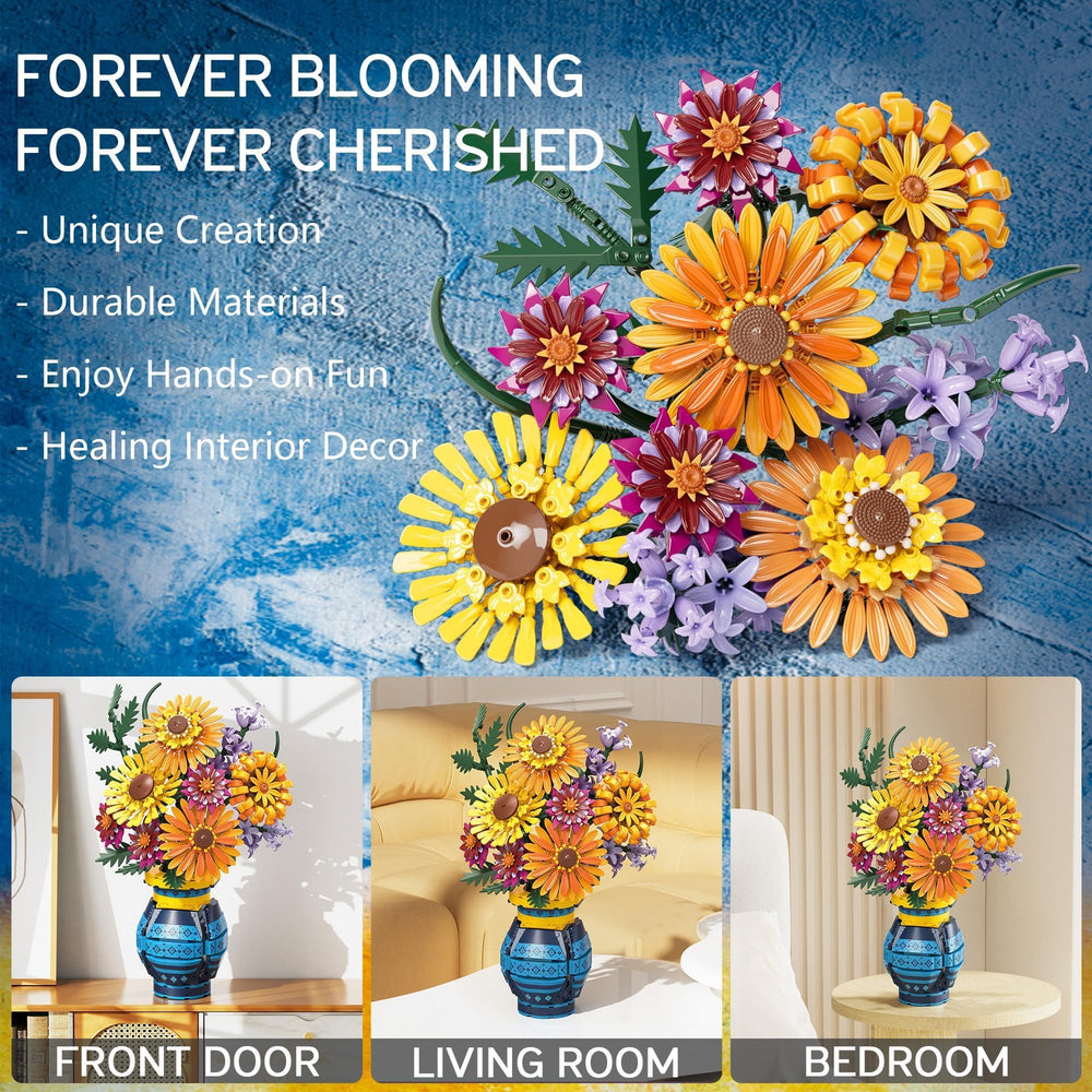 Artificial sunflower bouquet adds warmth to home, office, and living spaces