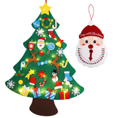 Qinthory DIY felt Christmas tree wall decor for kids with interactive decorating