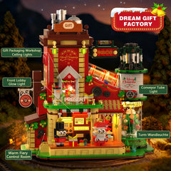 QiqoPoyee elves at workstations illuminate cozy holiday scenes for desk or mantel.