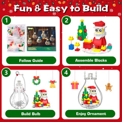 QiqoPoyee light-up ornament penguin scene sparkles on shelves