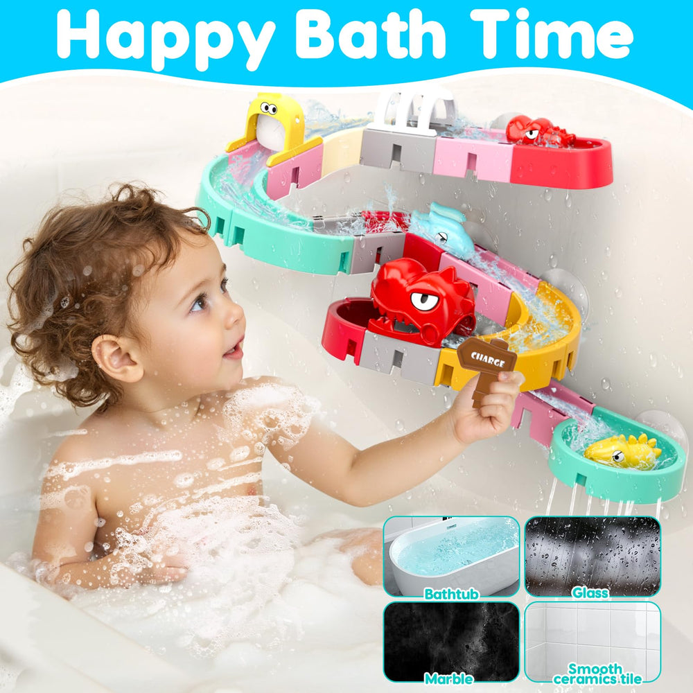 Qirptey dinosaur bone arch hole supports hands-on building in tub.