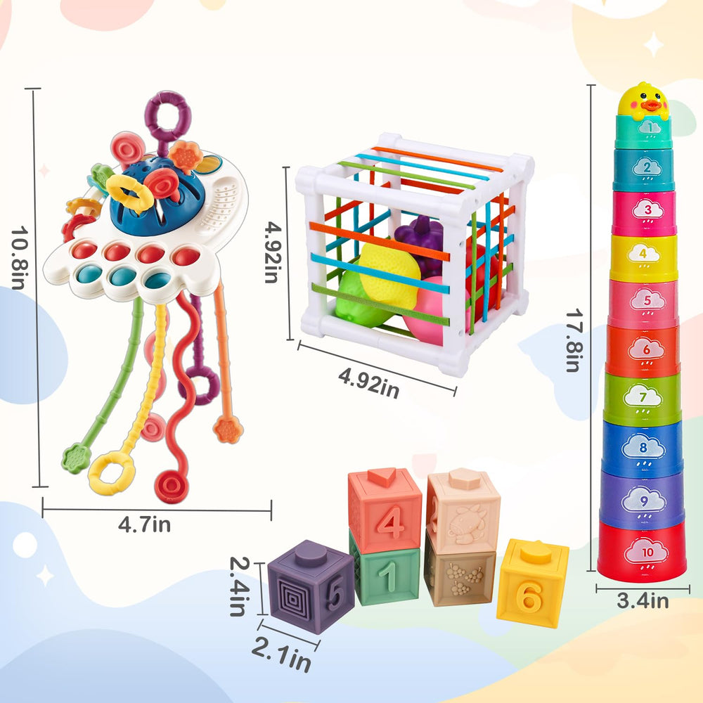 Qirptey gift-ready baby set for ages 6-12 months supporting early learning milestones