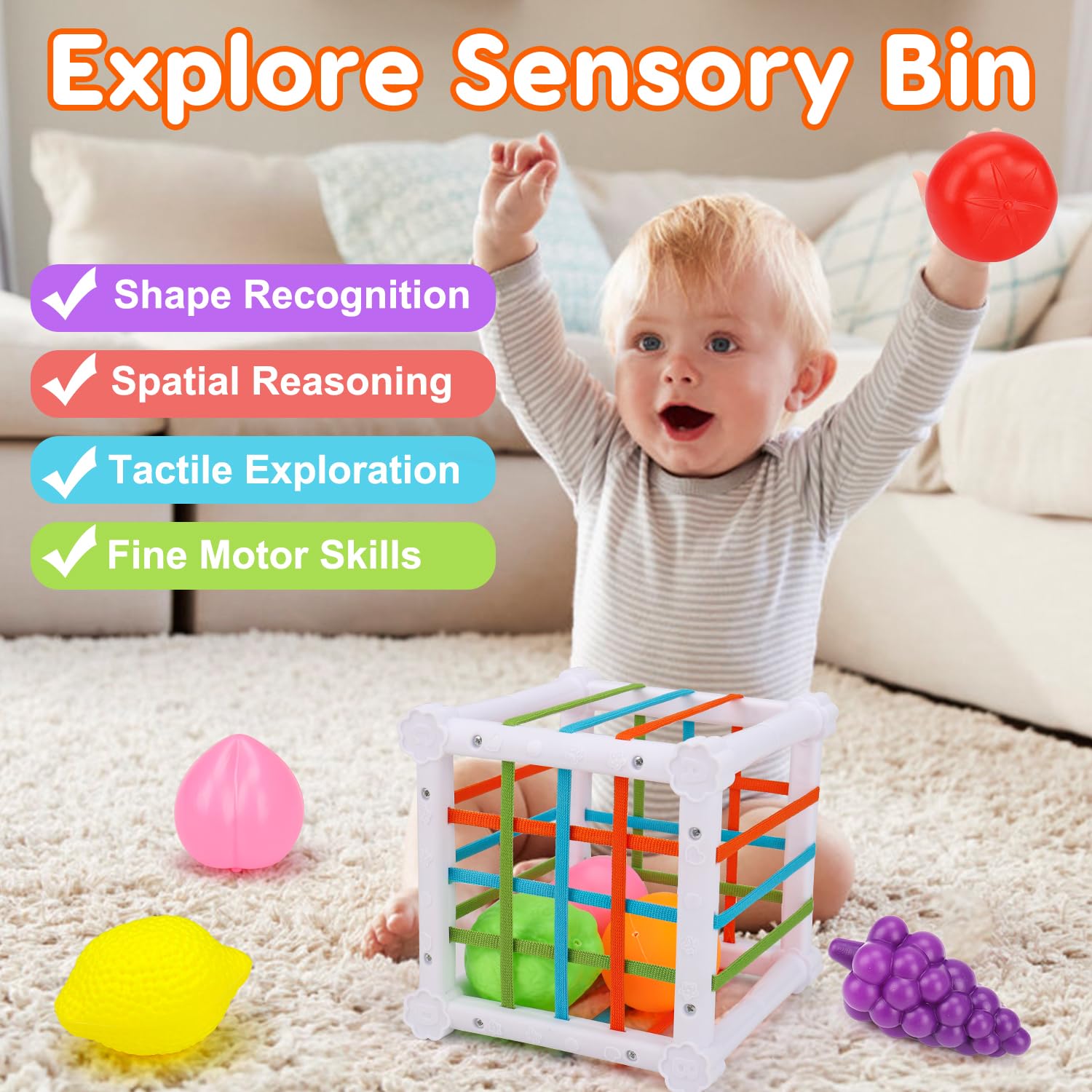 Qirptey infant teether-pull toy promoting grasping and exploration