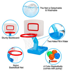 Qirptey outdoor basketball hoop versatile for pool, yard, or indoors.