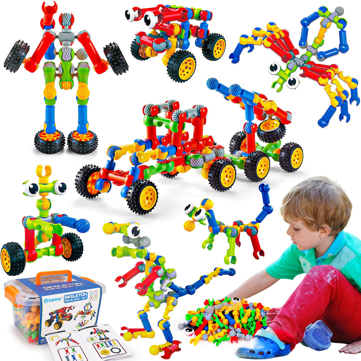Qirptey 125-piece STEM building toy set sparks creative problem solving.