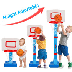 Qirptey toddler basketball hoop adjustable-height supports growing players.