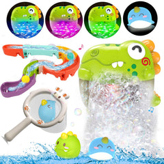 Qirptey dinosaur bubble maker bath toy for engaging splash time