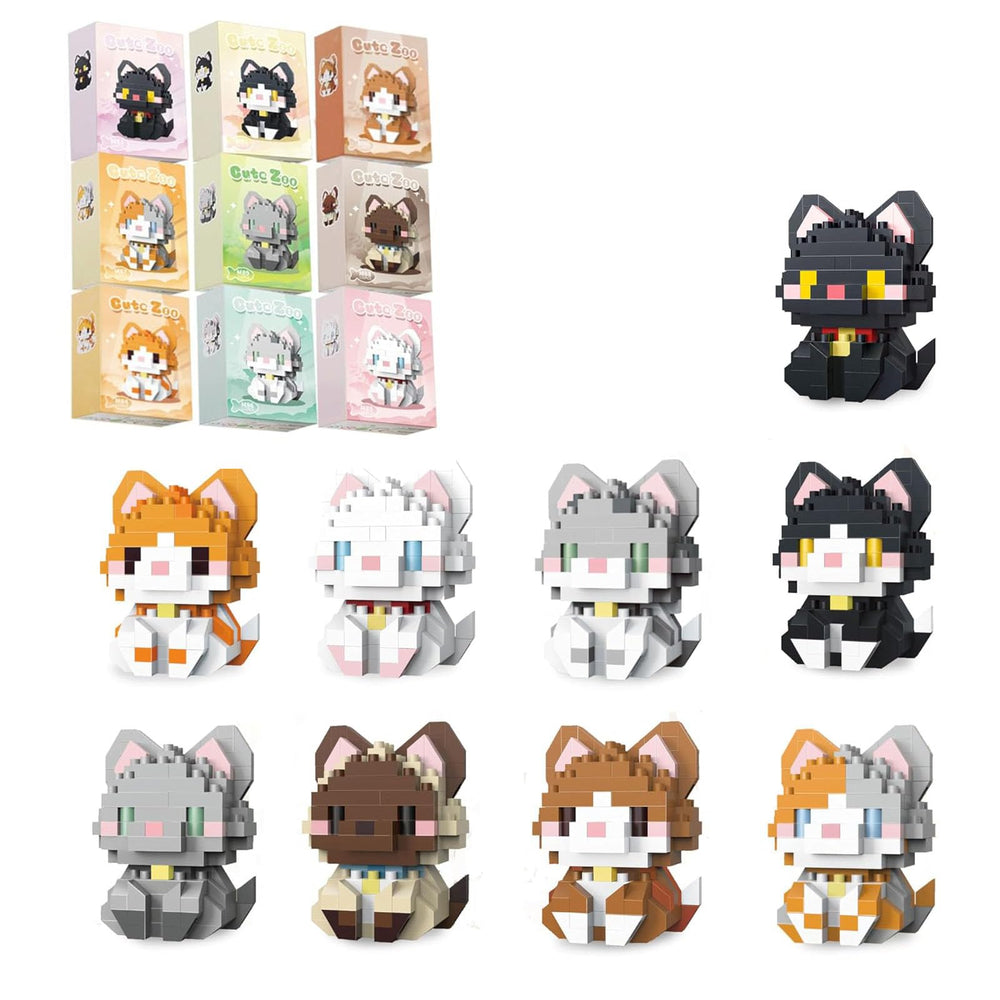 QISHOUTING Siamese cat blocks for engaging, creative building sessions.